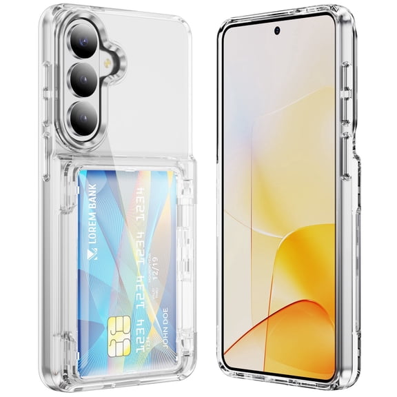 ANTSHARE for Samsung Galaxy S26 Case Wallet Clear with Card Holder Protective Shockproof Anti-Scratch Anti-Yellow Heavy Duty Protection Cover for Samsung Galaxy S26
