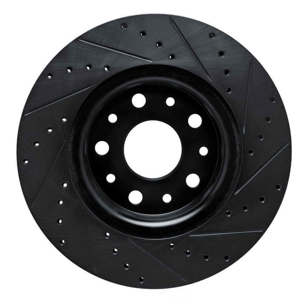 Dynamic Friction Company 633-42039L DFC Brake Rotor - Drilled And Slotted - Black