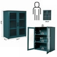 REHOOPEX Teal Sideboard Storage Accent with 2 Glass