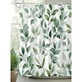 thumbnail image 2 of Shower Curtain Green Leaf Shower Curtains for Bathroom, Waterproof Polyester Shower Curtain Set with Hooks, Extra Long 72" x 96" Leaf Watercolor, 2 of 6