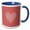 Blue/White, variant on 3drose, White Knitted Effect Heart on Red Knit Effect Square Graphic, 15oz Mug