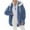 Blue, variant on Patlollav Women Coat Plus Size Winter Warm Loose Plush Zip Hooded Jacket Coats