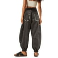 thumbnail image 4 of Barrel Sweatpants Women High Waisted Cinch Bottom Jogger Pants Drawstring High Waist Athletic Baggy Lounge Pant Gray L, 4 of 6