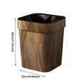 thumbnail image 3 of Walnut Brown Wood Grain Bathroom Garbage Can With Swing Top Lid, Rotating Design, Minimalist Can, Dustbin for Home, Garden, Office or Place of Business., 3 of 5