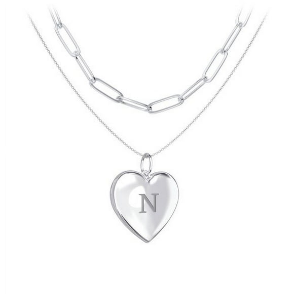 Layering Necklace with Locket and Paperclip Chain