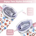 thumbnail image 5 of 40oz Ocean Nautical Anchor Stainless Steel Flip Straw Tumbler Spill Proof Travel Cup Double Wall Vacuum Insulated Coffee Mug with Top Handle, 5 of 6