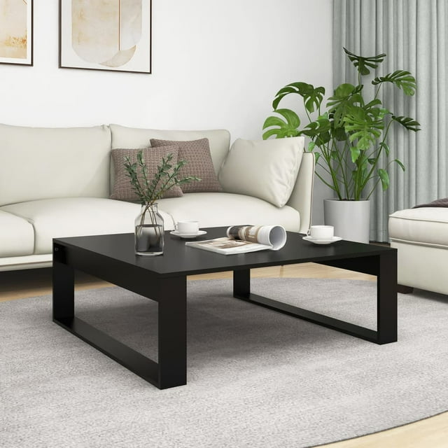 vidaXL Table Basse Noire 100x100x35 cm Bois Manufacturé