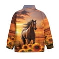 thumbnail image 5 of Uorisanigo Girls Half Zip Pullover Sweatshirt Casual Sunflower Horse Long Sleeve Lapel Zipper Sweatshirt Soft Lightweight Oversized Sweatshirts Pullover Jackets Outerwear Size 13-14, 5 of 7