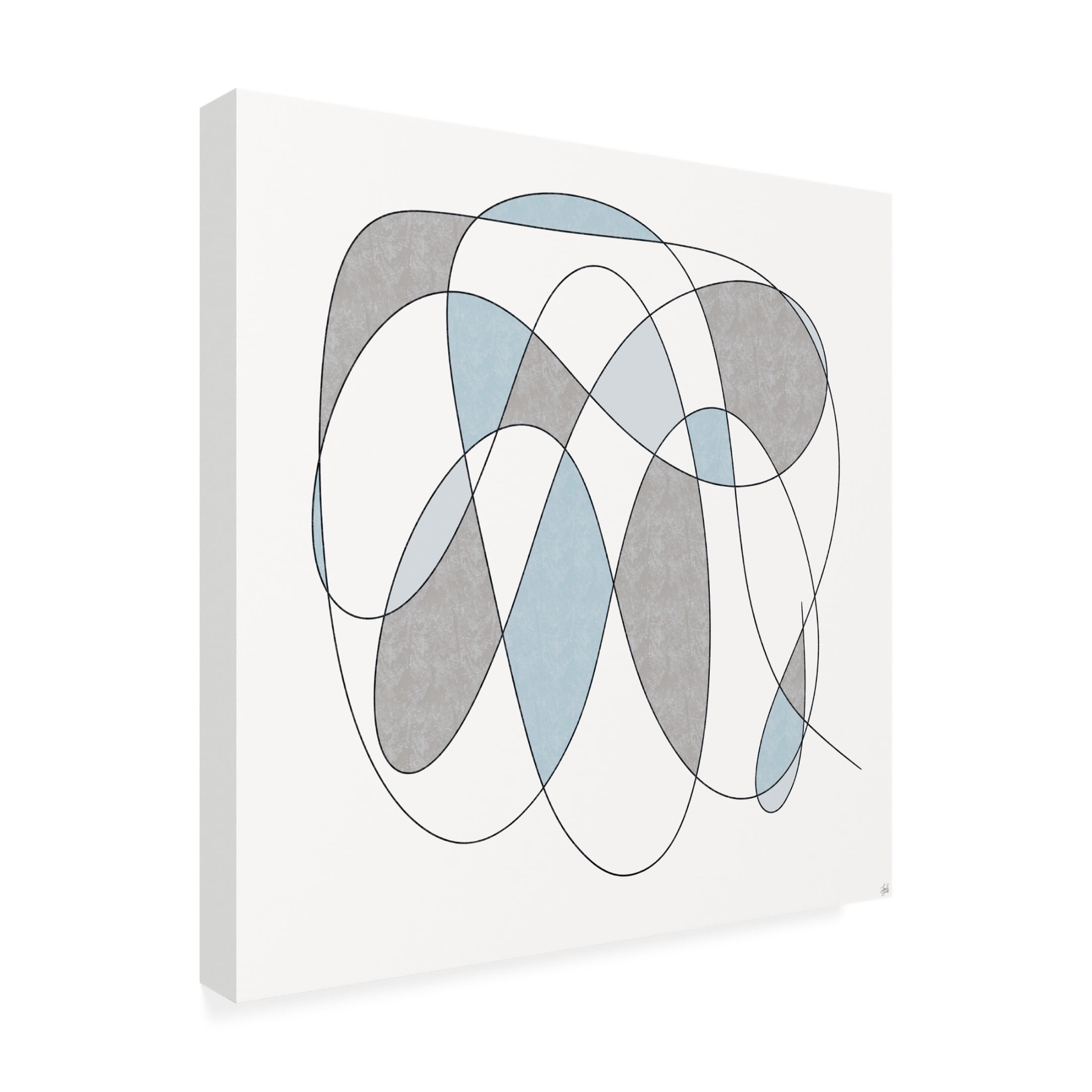 Canvas Wall Art - Line and Brush 'Smooth Wanders 2' Wall Art for Living Room, Bedroom, or Office Décor by Trademark Fine Art - 24 x 24 Inches