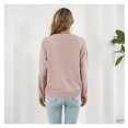 thumbnail image 3 of Suéter de punto para mujer, moda de otoño e invierno, suéter a cuadros con forma de corazón hueco, novedad, Color sólido, suelto, de manga larga, 2022, 3 of 4