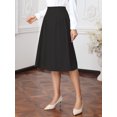 thumbnail image 4 of DARING DIVA Women's Elastic High Waisted Pleated A Line Midi Skirt S Black, 4 of 6
