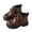 Brown, variant on BFHHYA Kids' Boys Girls Martin Boots Side Zipper PU Leather Lace-Up Boots Cozy Walking Ankle Boots for Casual Outings & Family Trips