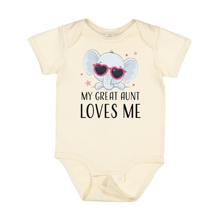 

Inktastic Elephant My Great Aunt Loves Me Gift Baby Boy or Baby Girl Bodysuit