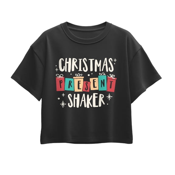 Instant Message - Christmas Magic Maker & Present Shaker Girls' Short Sleeve Boxy Graphic T-Shirt