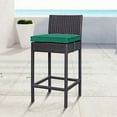 thumbnail image 2 of Modway Convene 27.5" Wicker / Rattan Patio Bar Stool in Espresso/Green, 2 of 2