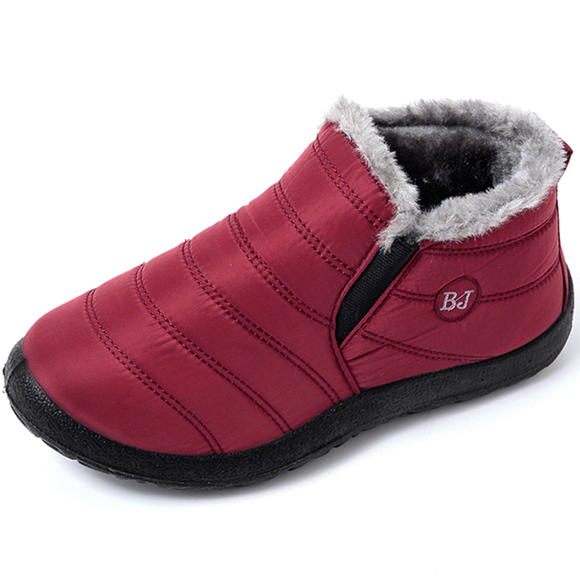 Womens Mens Winter Snow Waterproof Boots Fur Lined Flat Ankle Outdoor Walking Warm Shoes 