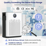 Air Purifiers for Allergies and Asthma up to 2215 Sq.ft, HEPA Air Purifiers with Washable Pre-Filter for Wildfire,Smoke, Pollen, Dust, Pet Fur & Odor, AP307, White+Black, 2026 New