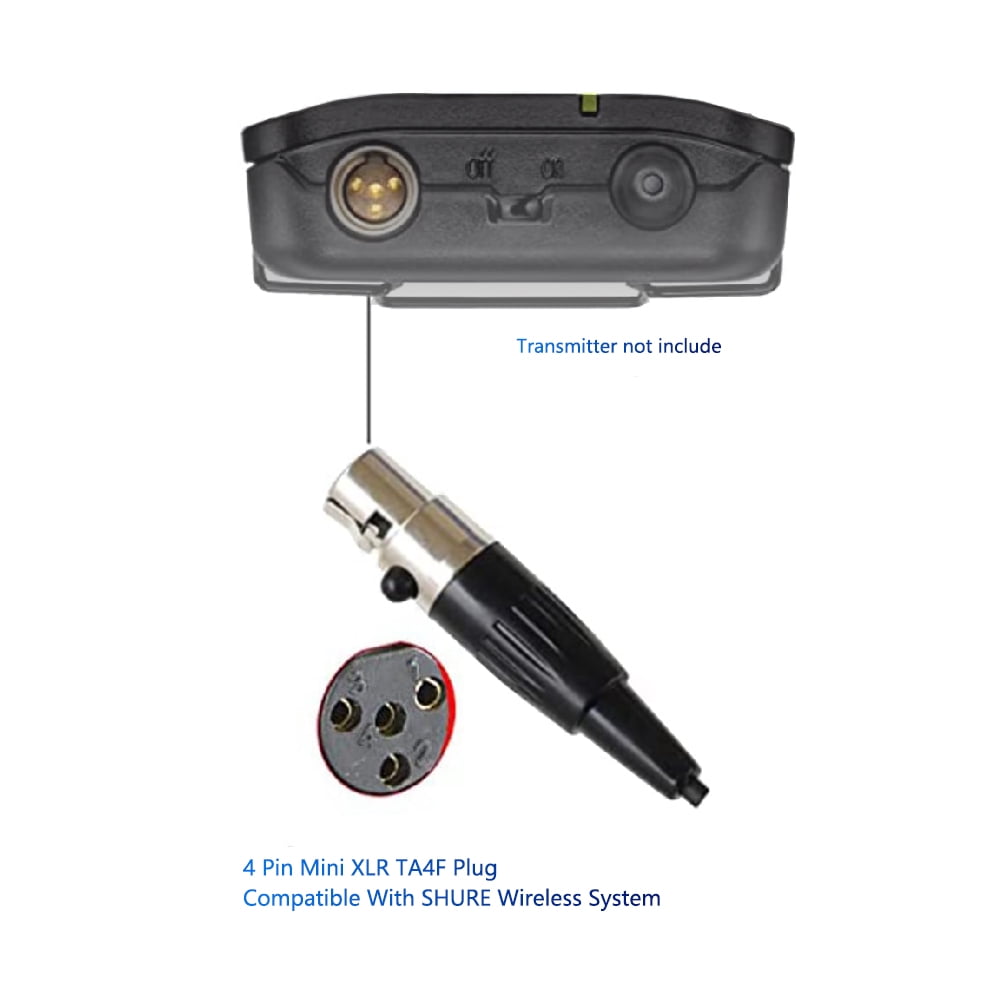 Miniature Gooseneck Instrument Microphone, Clip-On Cardioid Condenser Mic for Shure Wireless Systems