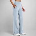 thumbnail image 3 of Tbopshirt Pants for Women Sport Casual Solid Color Fashion Elastic Waist Button Pockect Yoga Pants,Light Blue,S-XXL, 3 of 6