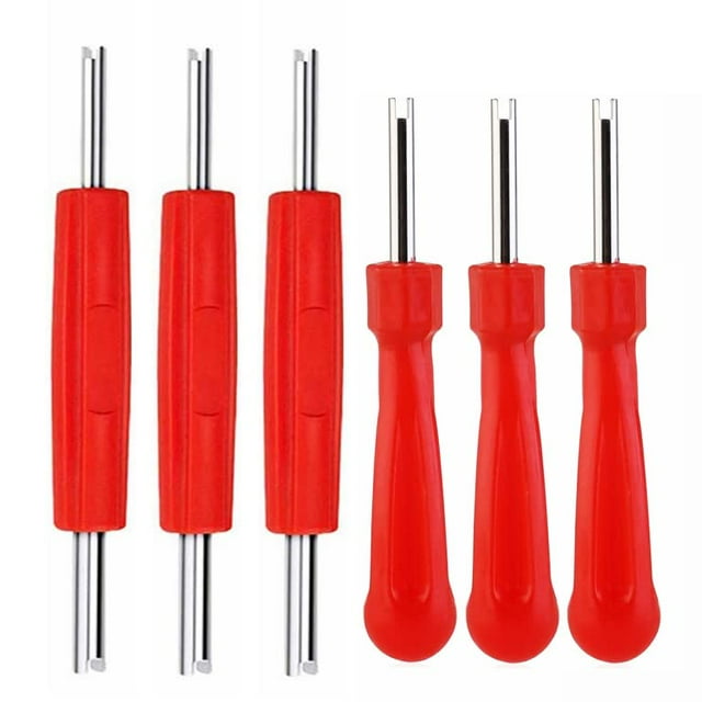Aracey 6 Pcs Outil de Retrait de Tige de Valve de Pneu - Outil de Retrait de Noyau de Valve à Double Tête Simple et Double, Excellent Outil de Réparation de Pneu pour Divers Noyaux de Valve R134A R12, Extracteur de Noyau de Valve de Climatisation Hvac