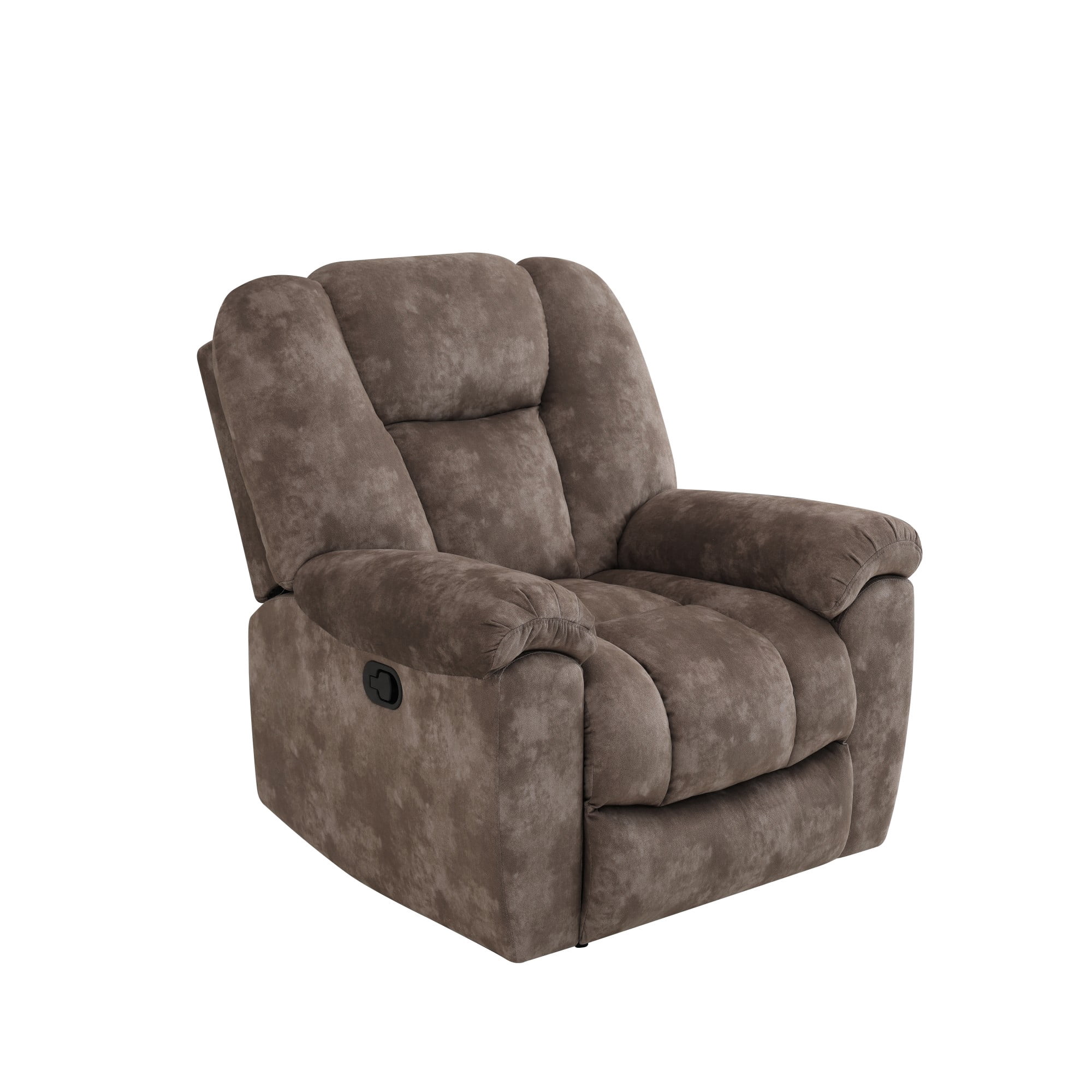 Gewnee Manual Recliner Chair, Adjustable Reclining Lounge Chair, Velvet Upholstered Single Sofa Recliner for Living Room, Office, Brown