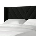thumbnail image 4 of Castle Place Sophisticated Wingback Velvet Upholstered Twin Platform Bed, Black, 4 of 11
