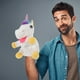 thumbnail image 4 of Unicornio de mano títere peluche animales mano títere narrando narración de títeres de caricaturas de marionetas, 4 of 5