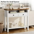 thumbnail image 4 of HOOBRO 31.5" Farmhouse Entryway Table with 2 Drawers Sofa Table with Wooden Frame Hallway White and Walnut WH16XG01, 4 of 9