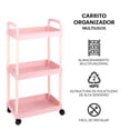 thumbnail image 2 of Carrito Auxiliar Organizador Almacenamiento Multiusos Con 3 Niveles, 2 of 6