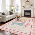 thumbnail image 2 of Easter Area Rugs 5'x8', Washable Small Throw Rugs for Classroom Bedroom, Colorful Polka Dot Bunny Vintage Pink Checkered Plaid Indoor Outdoor Rug Non-Slip Low Pile Carpet Runner Reversible Floor Mats, 2 of 8