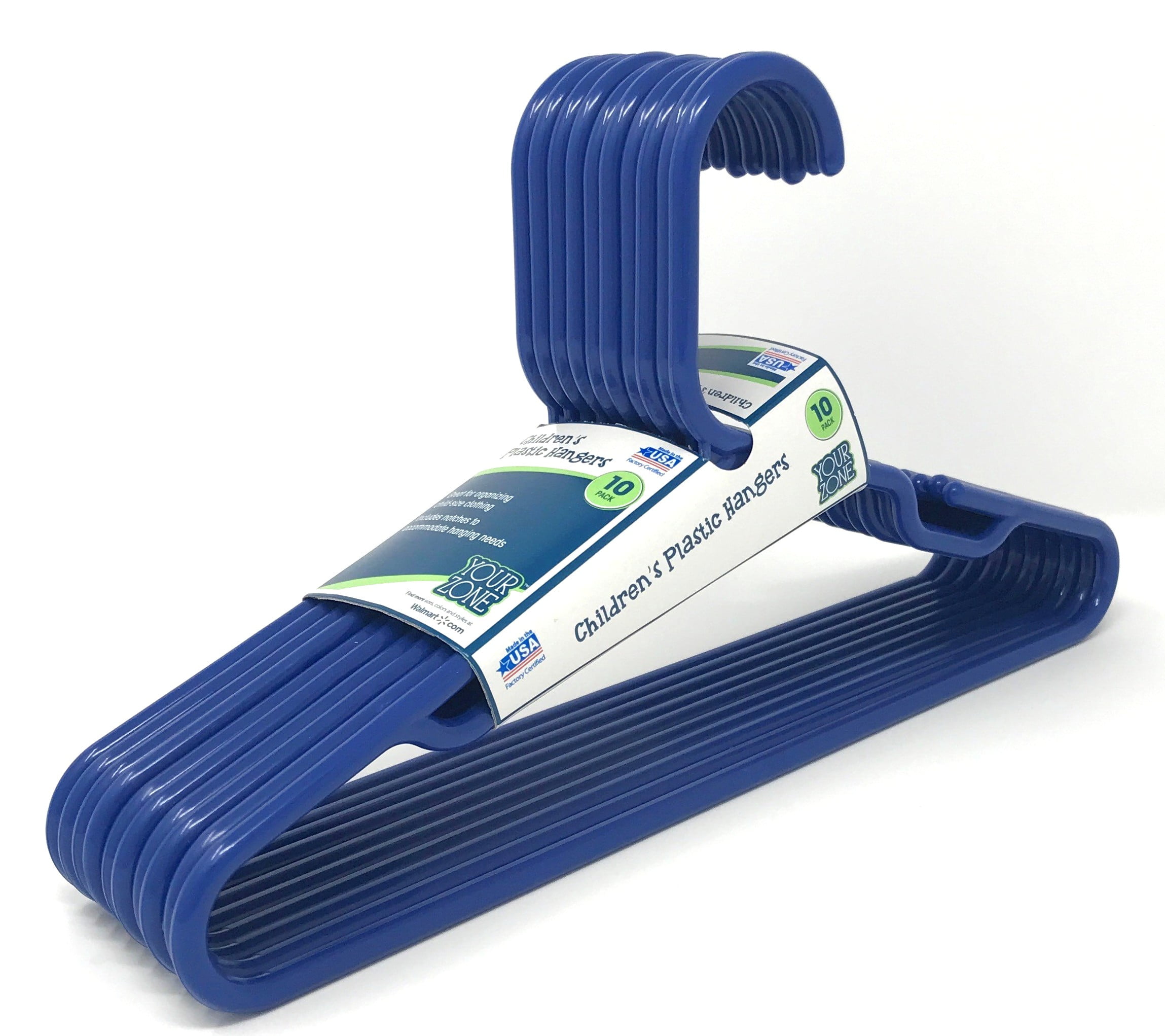 Your Zone Blue Hangers, 10 Count