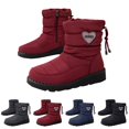 thumbnail image 2 of LIJCC Womens Warm Fur Lining Comfortable Booties Round Toe Slip-On Winter Snow Boots Non Slip Waterproof Mid Calf Boots with Zipper Outdoor Shoes, 2 of 8