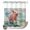 Pink, Cyan, White, Sand, variant on No Hook Shower Curtain, Funny Pig Cute Shower Curtains for Bathroom with See Through Top Window, Summer Beach Oil Painting Abstract Waterproof & Washable Bath Curtain Long 72"x78"
