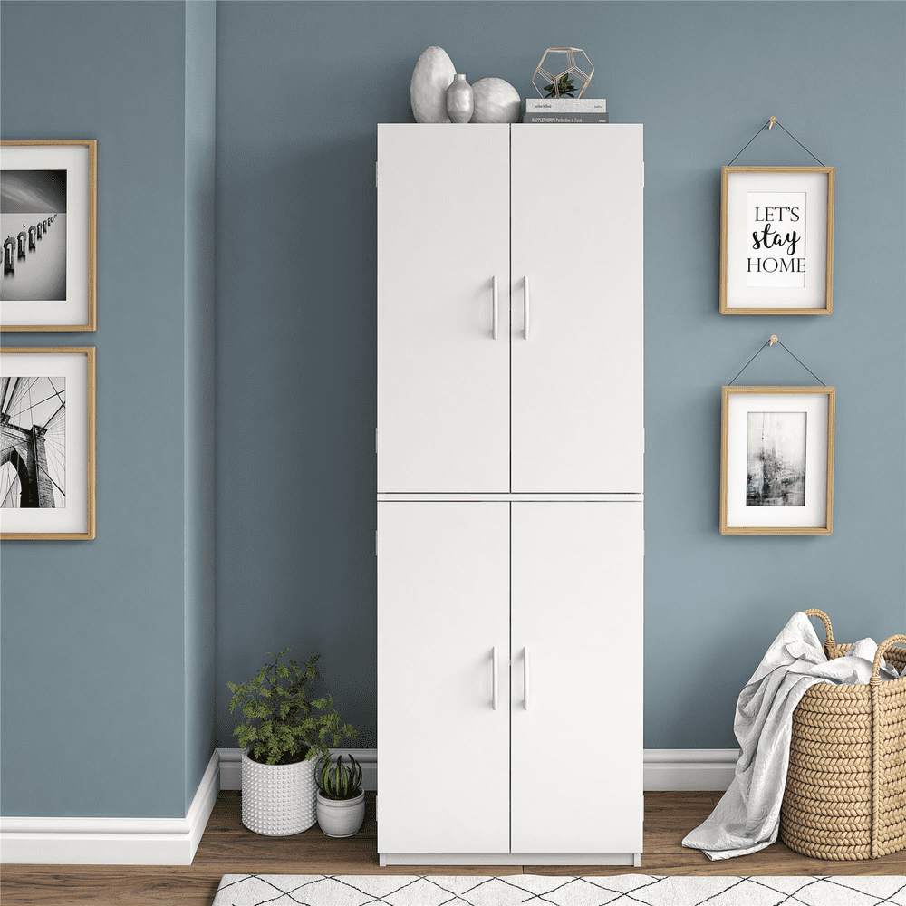 4 Door 5 Storage Cabinet White Stipple Walmart