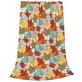 thumbnail image 2 of Honeii Fall Maple Leaves Print Fleece Blanket - Throw Blanket for Bed, Sofa, Couch, Camping, and Travel , Microplush Ultra Soft Warm Blanket-50"x40", 2 of 7