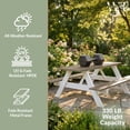 thumbnail image 4 of WestinTrends Greenville Outdoor 70" HDPE Plastic Picnic Table Bench With Umbrella Hole, Weathered Wood, 4 of 14
