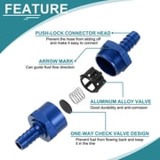 12mm (1/2) Fuel Check Valve, Non-Return Inline One Way Check Valve, Blue