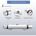 thumbnail image 3 of Thermostatic Shower Mixer Tap, 59 Brass Thermostatic Bathtub Faucet, Safety Protection With 38 Anti-scalding Button, Bathtub Mixer Tap Precise Adjustm, 3 of 5