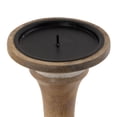 thumbnail image 5 of DecMode 3 Candle Light Brown Wood Candle Holder, Set of 3, 5 of 9