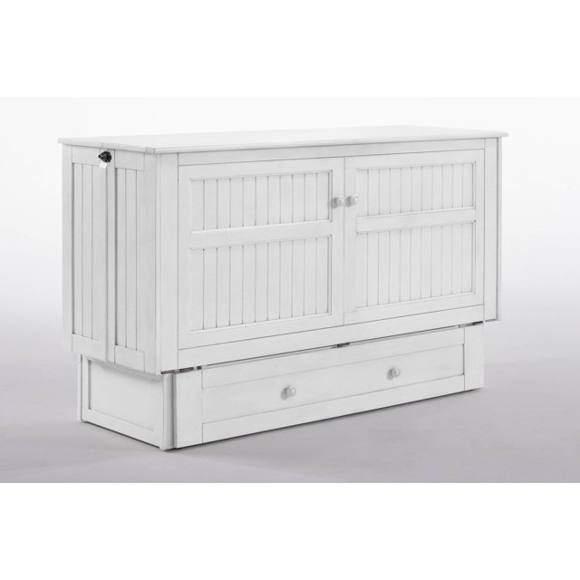 Night and Day Daisy Murphy Cabinet Bed with Queen Gel Memory Foam Mattress (White)