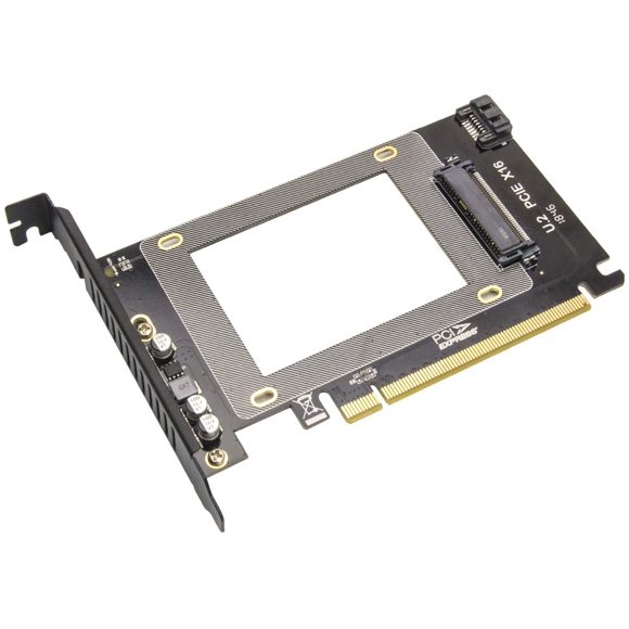 IO Crest 2,5 Pouces U.2 Lecteur Nvme à la Carte de Fente X16 de PCI Express Ou SATA III SSD/HDD PCI Montage (SY-MRA25060)
