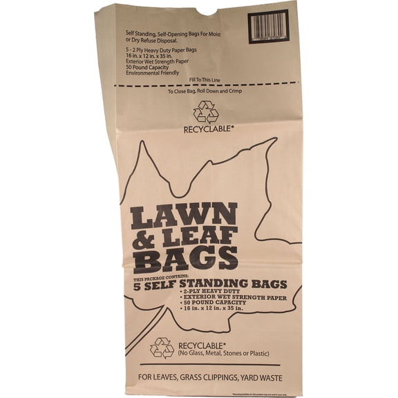 Lawn & Leaf Self Standing Bags, 5 Count