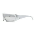 thumbnail image 3 of Futuristic Cyber Narrow Rectangle Shield Plastic Sunglasses Silver - Silver Mirror, 3 of 4