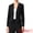 Black, variant on DARING DIVA Women's Collarless Business Outfits Open Front Suit Blazer XS Black