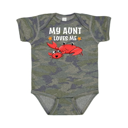 

Inktastic My Aunt Loves Me- Cute Crab Family Gift Baby Boy or Baby Girl Bodysuit