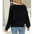 thumbnail image 4 of Fuzzy Texture Raglan Sweater Black Small, 4 of 4