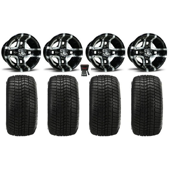 Fairway Alloys Prestige 10" Golf Wheels Elite 205x50-10 Tires E-Z-GO & Club Car