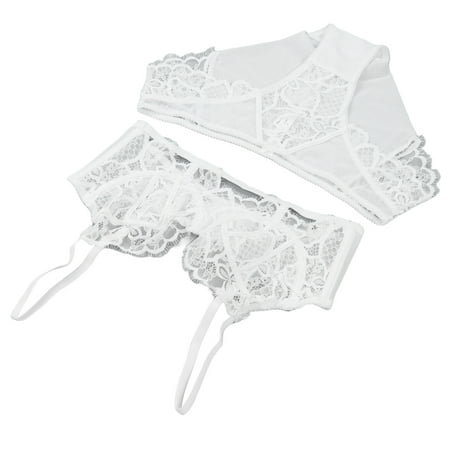 

Fugacal Lace and Panty Set Unlined Underwire Lace Set Underwear Floral Strap V Neck Sheer Panty Set for Women