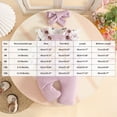 thumbnail image 4 of masbird Infant Baby Girl Clothes Long Sleeve Ruffle Romper Pants Headband Set 3Pcs Newborn Fall Winter Outfits,Light Purple,3-6 M, 4 of 9