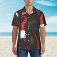 thumbnail image 4 of Balery Cute Christmas Gnomes Print Men's Hawaiian Shirts Short Sleeve Beach Shirt Relaxed Fit Vacation Button Down Shirts-Large, 4 of 9